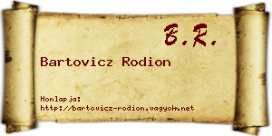 Bartovicz Rodion névjegykártya